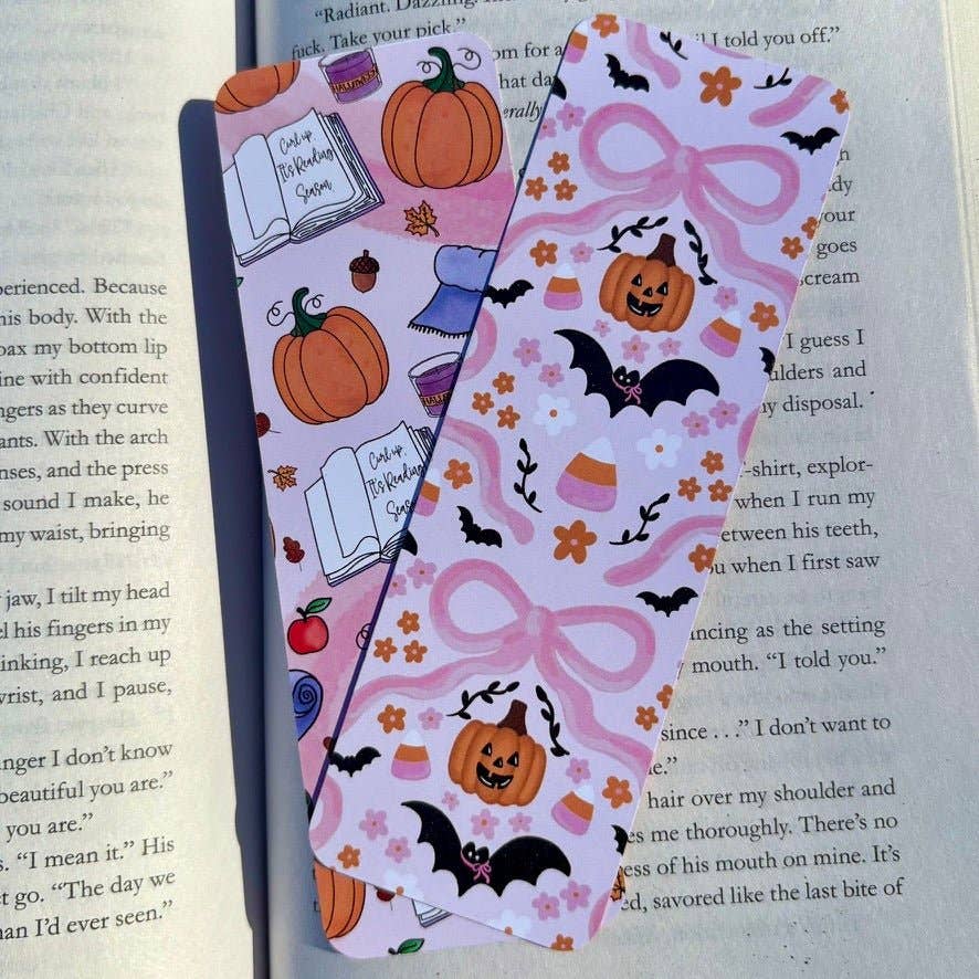 Curl Up, it's Reading Season Dual-Sided Matte Cardstock Bookmark: Unlaminated