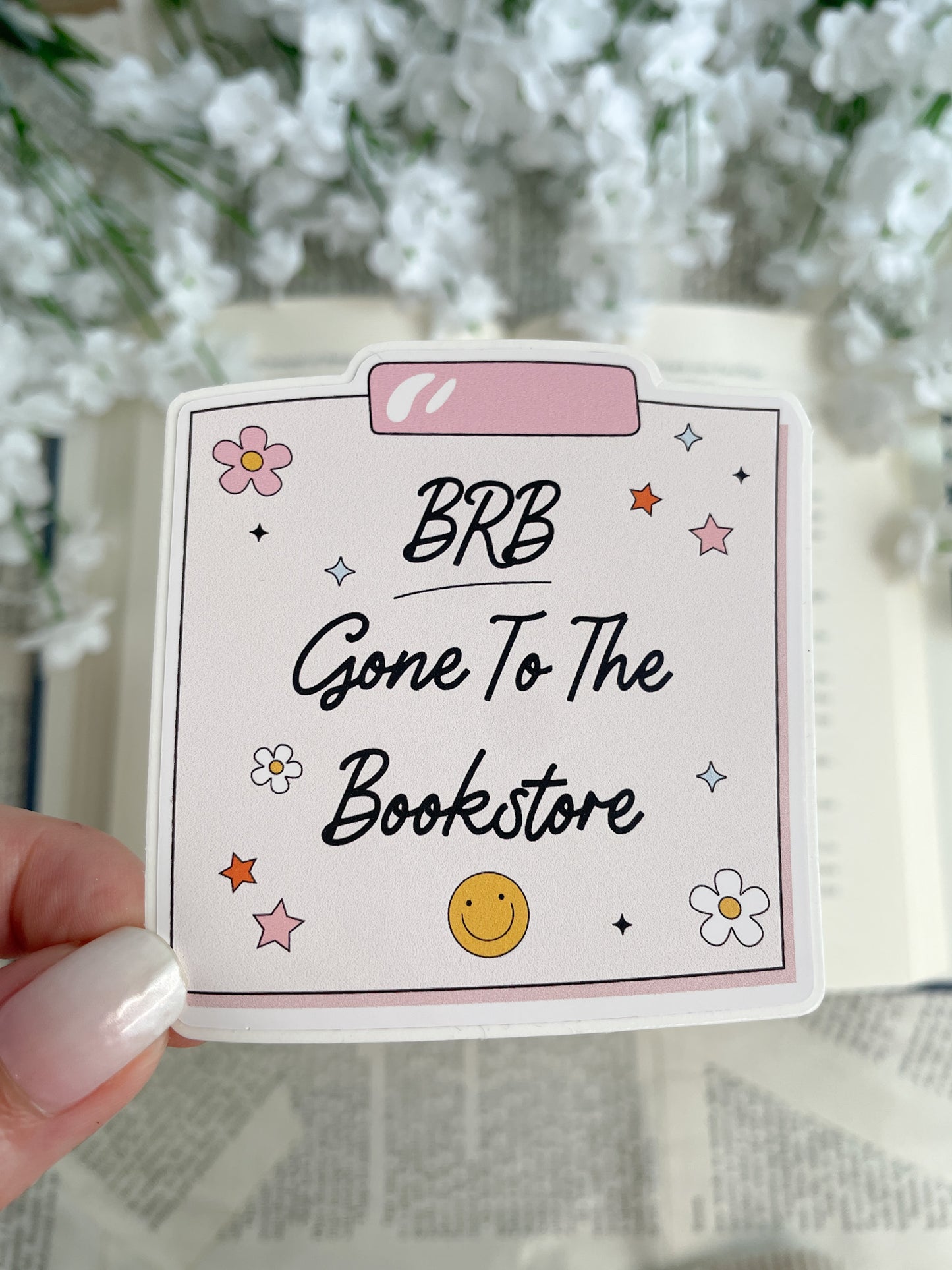BRB Gone To The Bookstore Vinyl Sticker