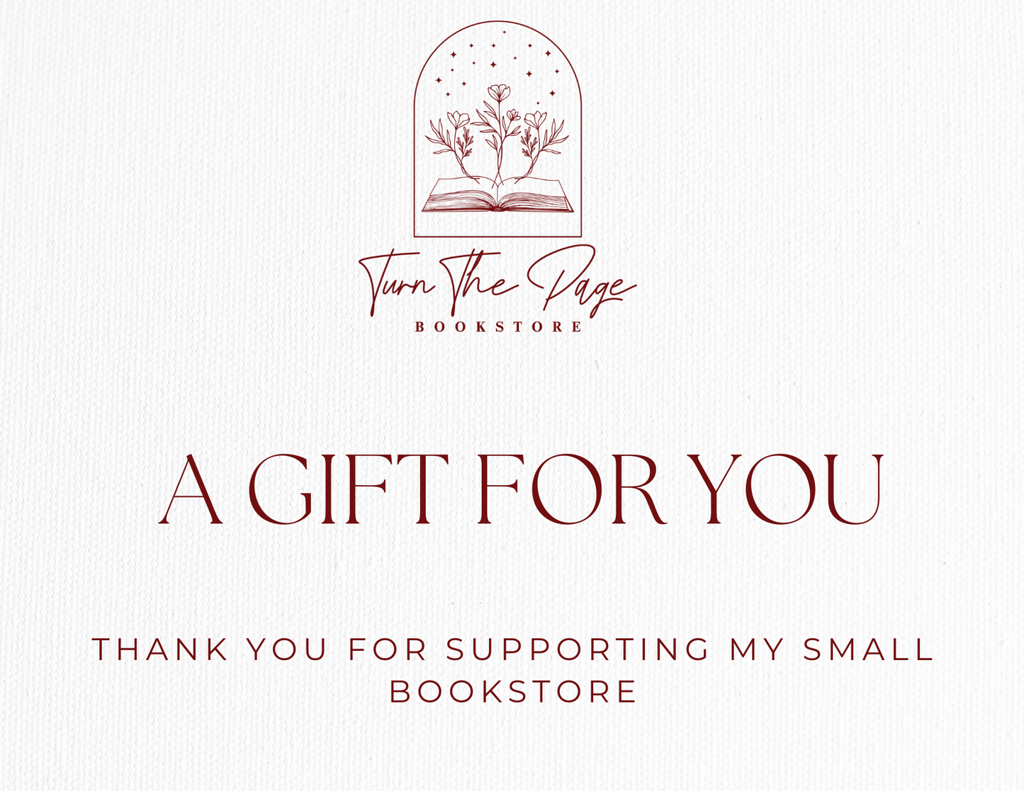 Turn The Page Bookstore Giftcard