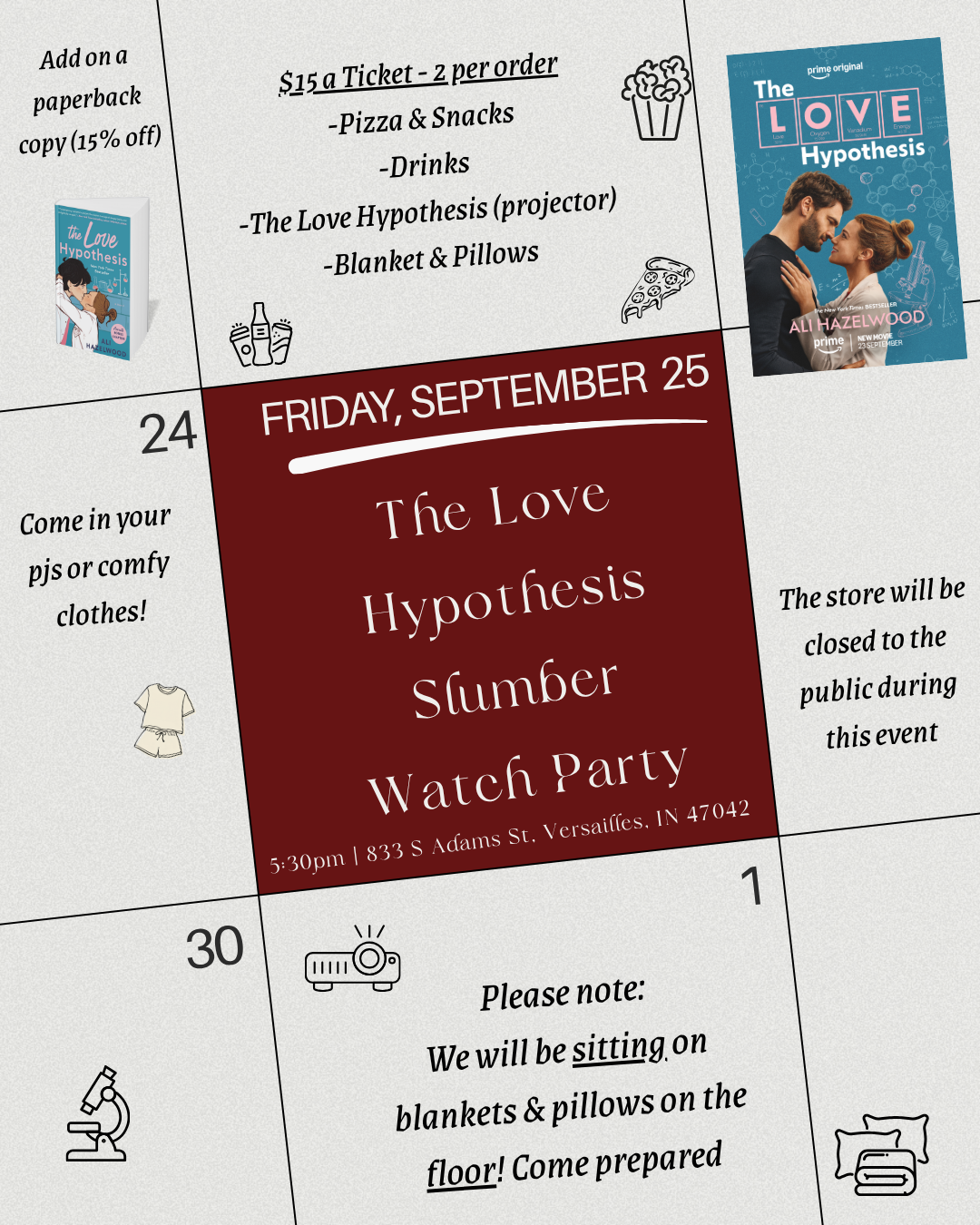 The Love Hypothesis Slumber Watch Party