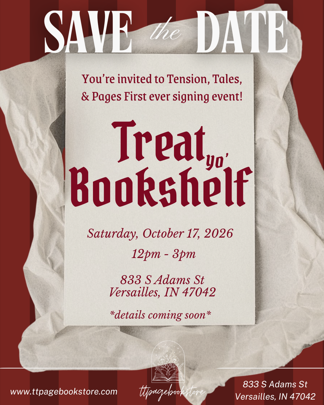Treat yo' Bookshelf Author Event