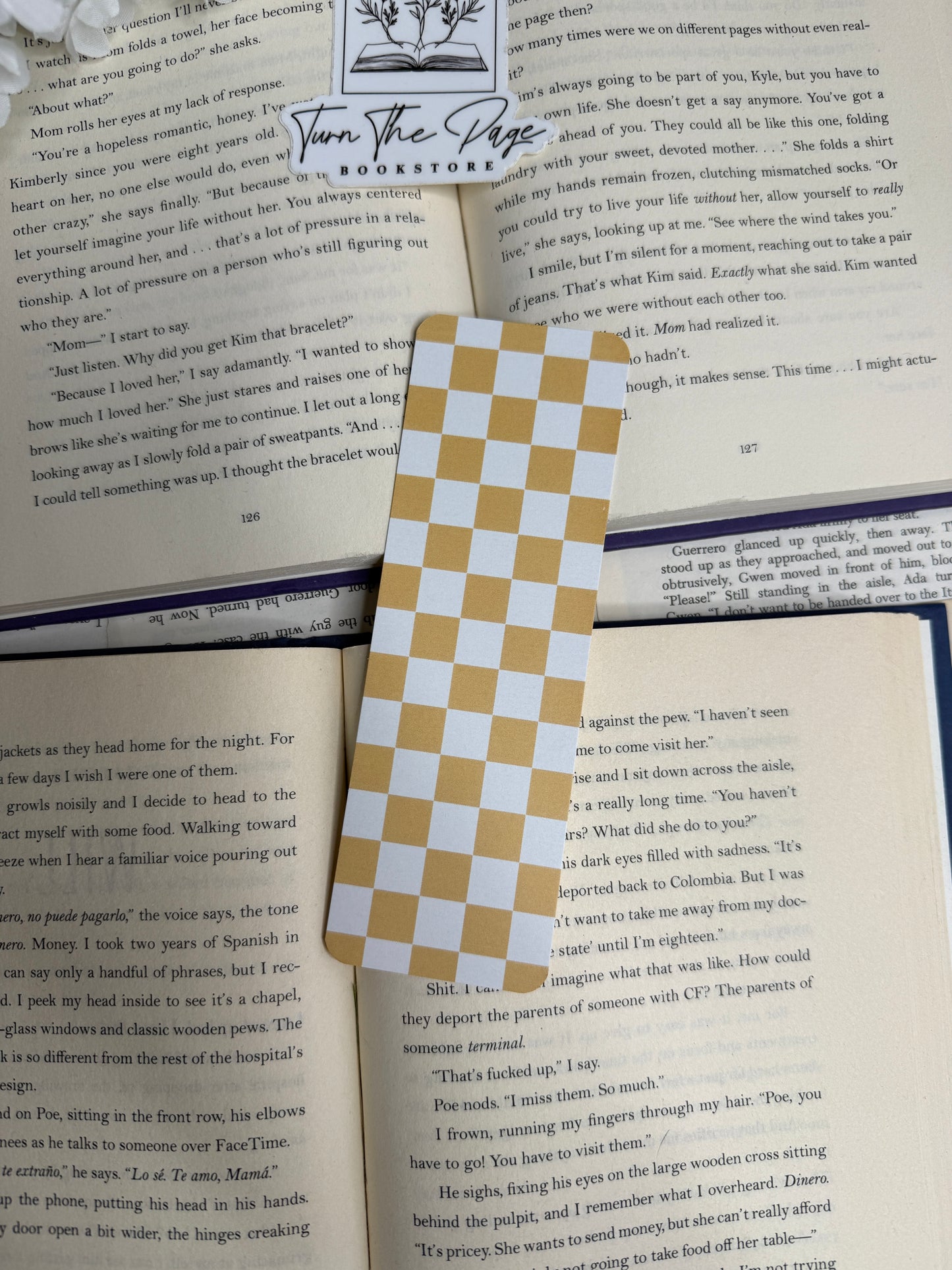Boho Checkered Bookmark - Mustard