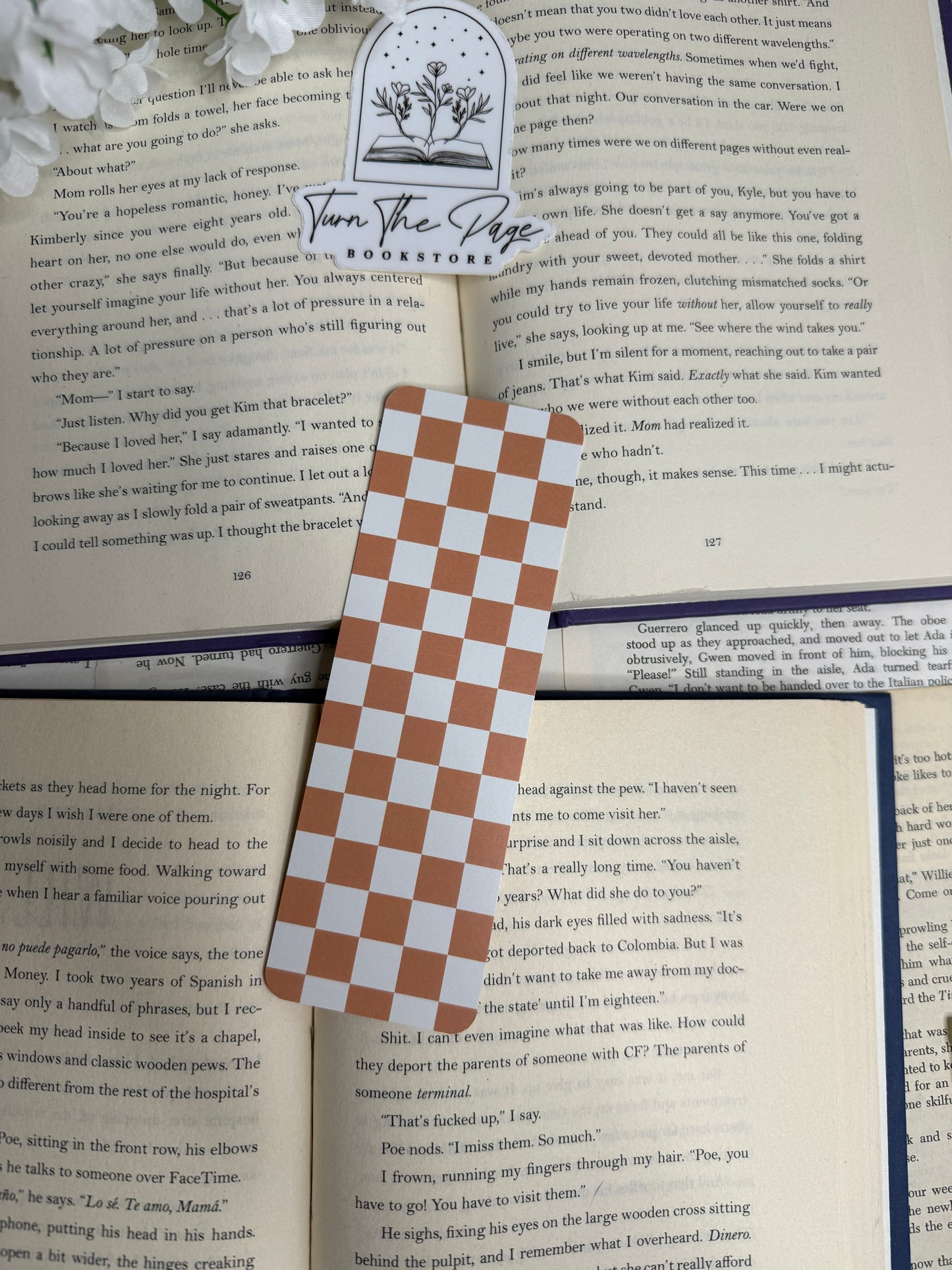 Boho Checkered Bookmark - Clay