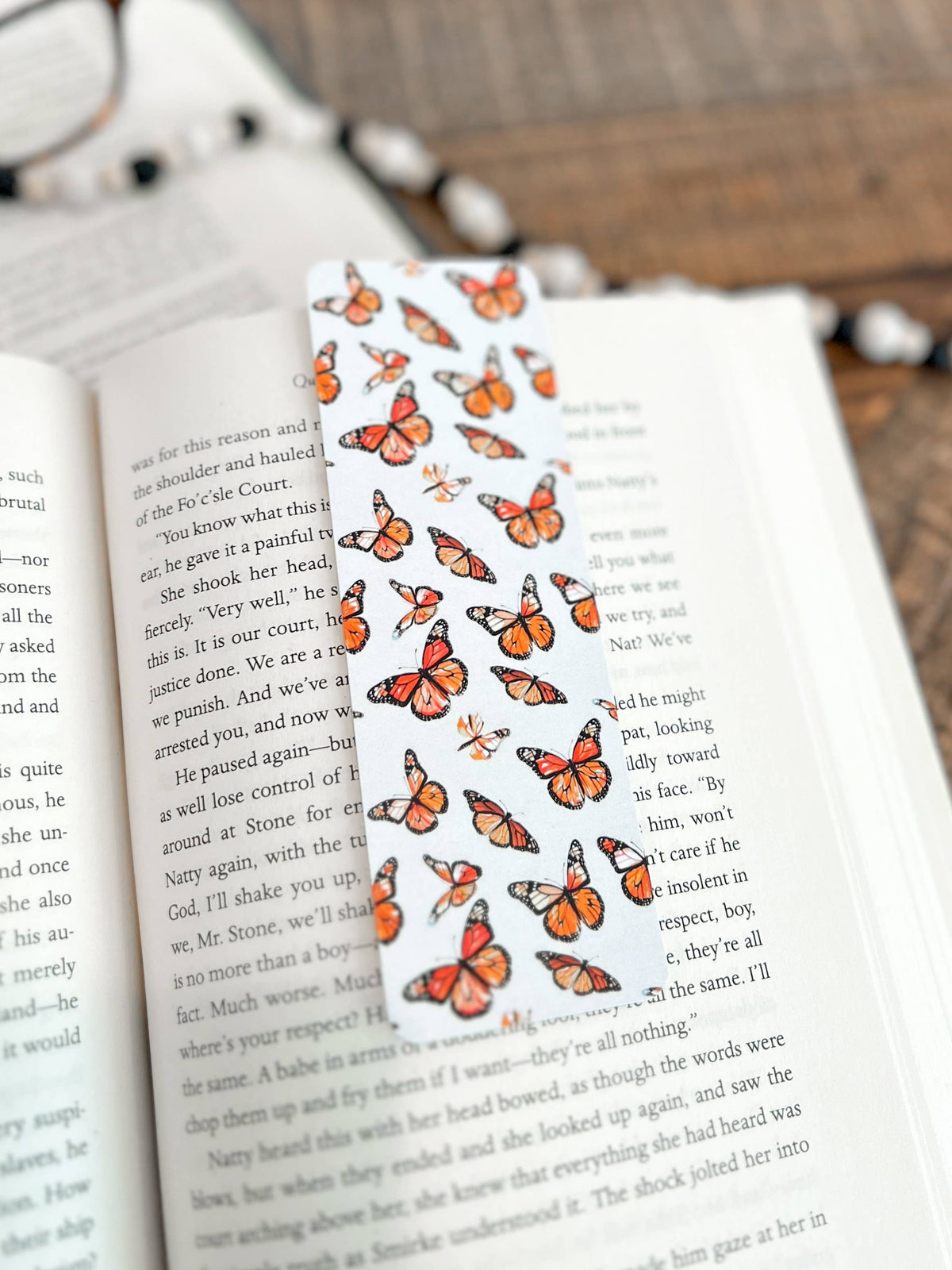 Rust Floral Bookmark Set, Peachy Floral, Fall Floral: Soft Touch Matte / Butterfly