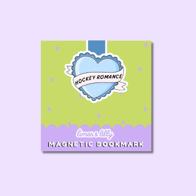 Hockey Romance Scallop Heart Magnetic Bookmark