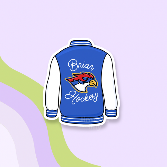 Briar U Hockey Varsity Jacket Vinyl Sticker: Glossy
