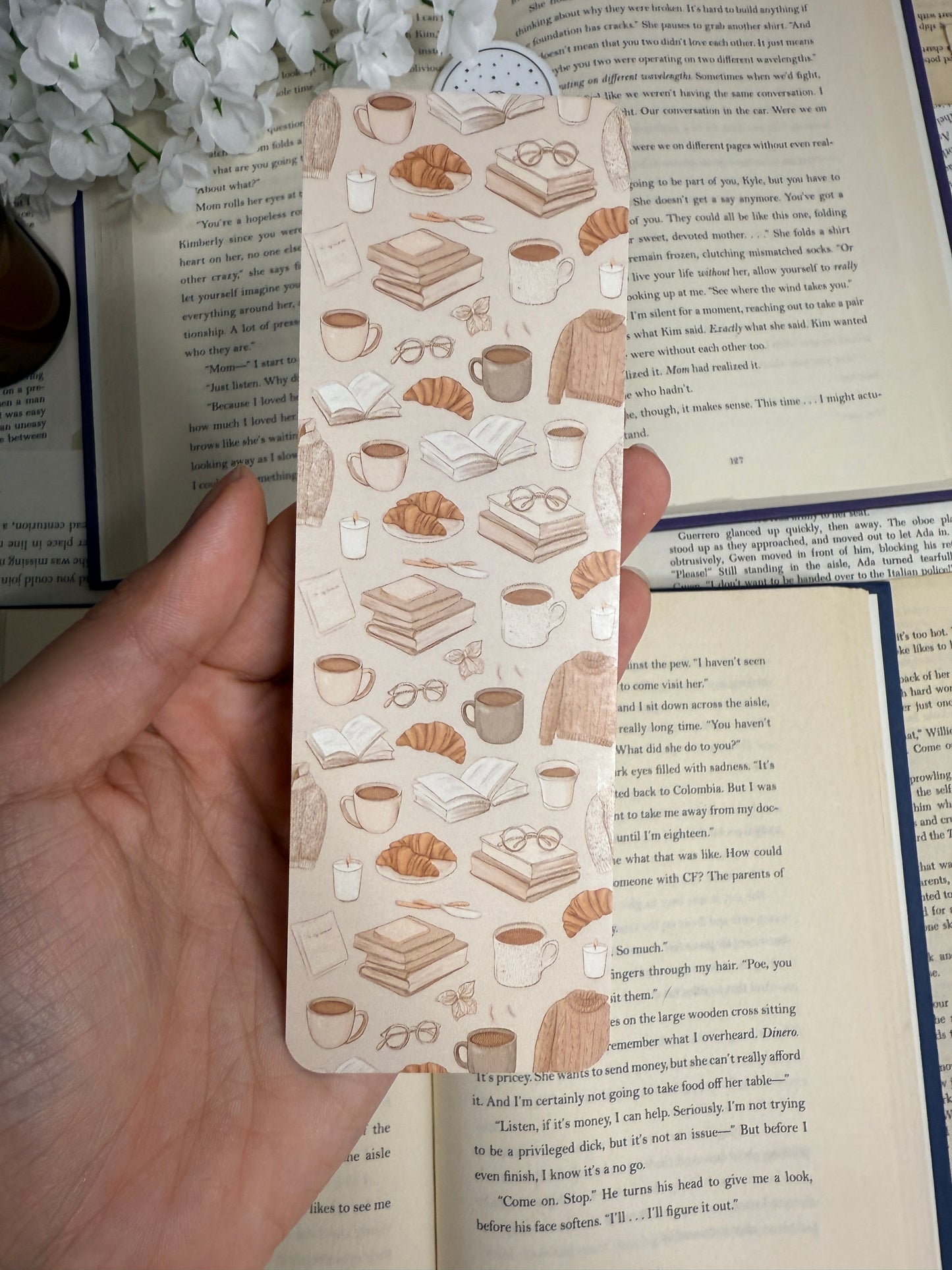Beige Sweater Weather Bookmark