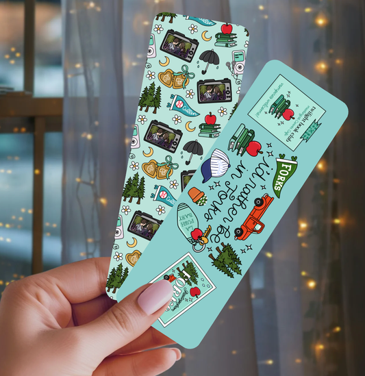 I'd Rather be in Forks Dual-Sided Cardstock Bookmark: Unlaminated