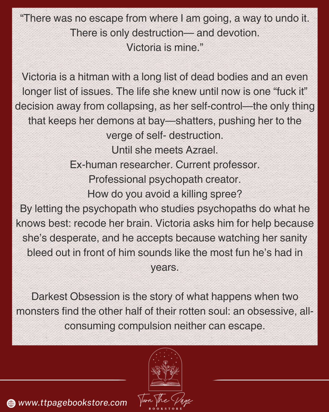 PREORDER: Darkest Obsession by Eva Morozova - author swag included