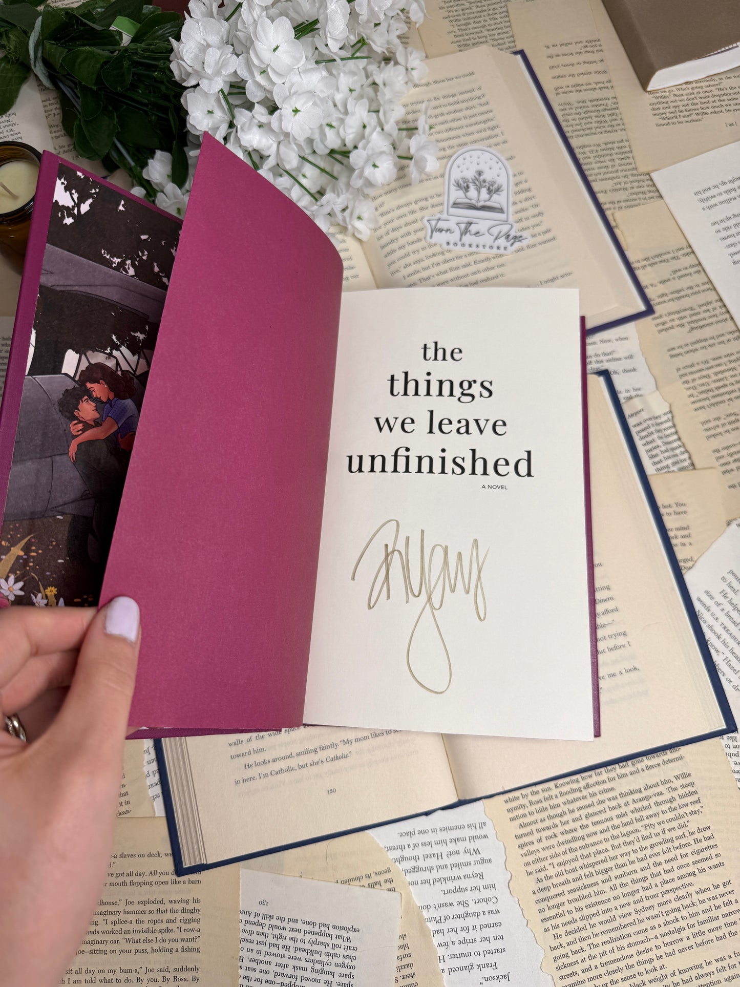 The Things We Leave Unfinished by Rebecca Yarros - signed & sprayed edges