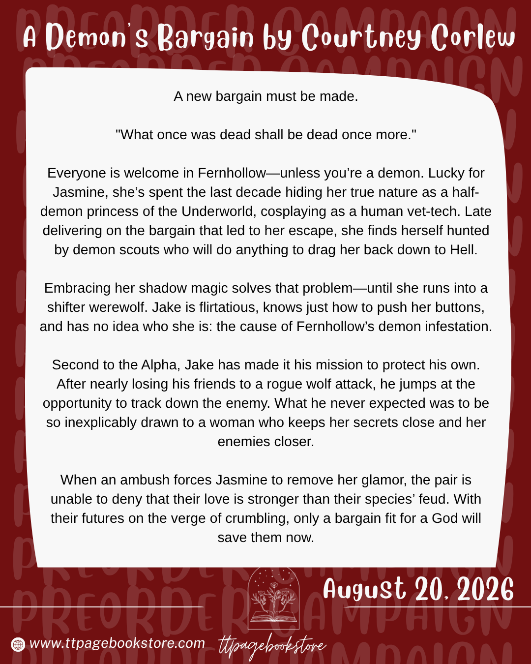 PREORDE: A Demon's Bargain - signed with author swag included