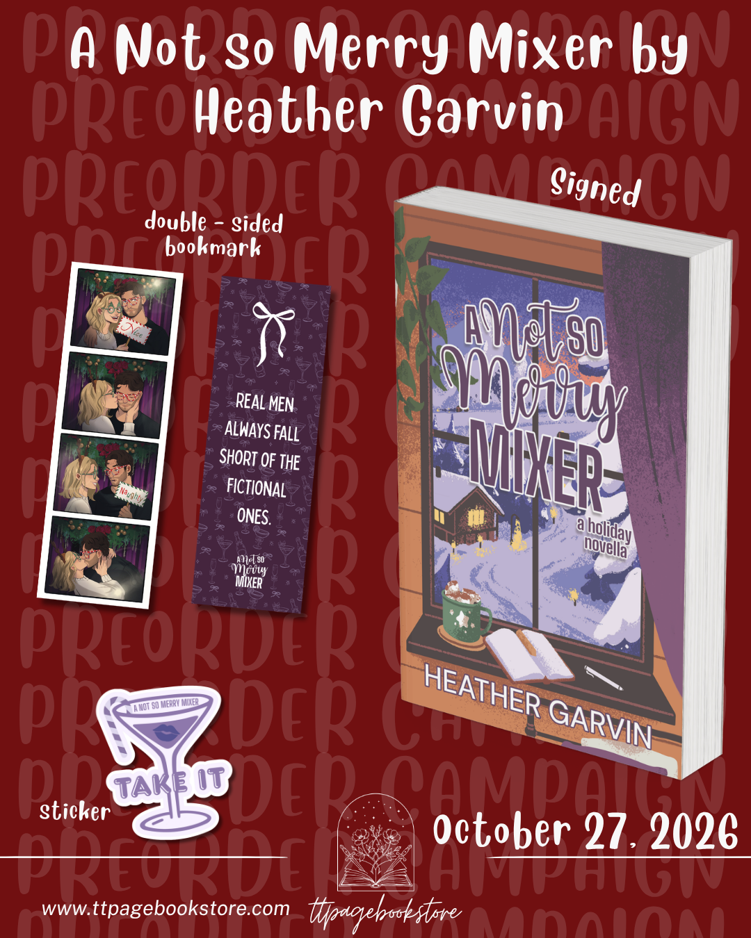 Preorder: A Not So Merry Mixer Cute by Heather Garvin - signed with swag