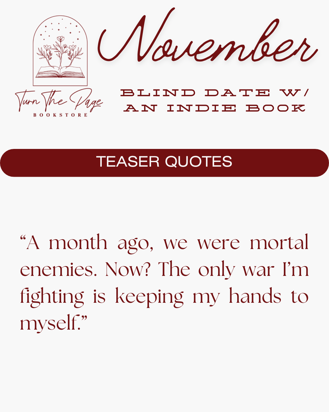 November Blind Date with an Indie Book