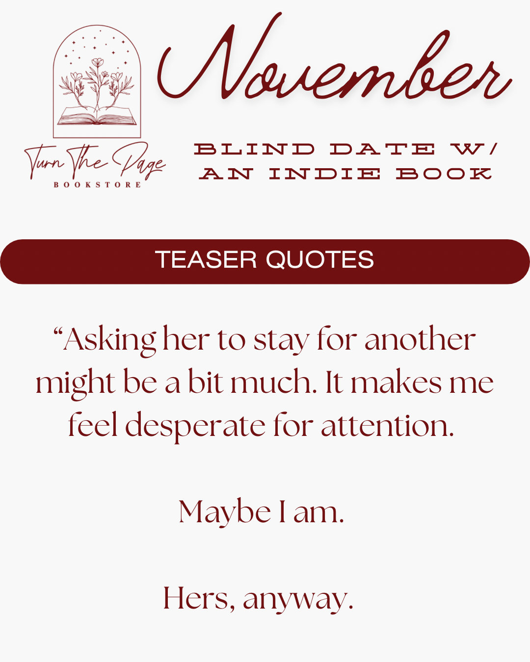 November Blind Date with an Indie Book