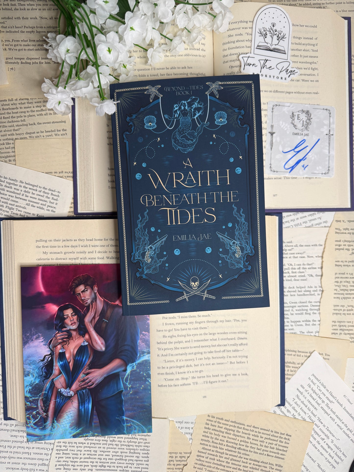 A Wraith Beneath the Tides by Emilia Jae - author swag included