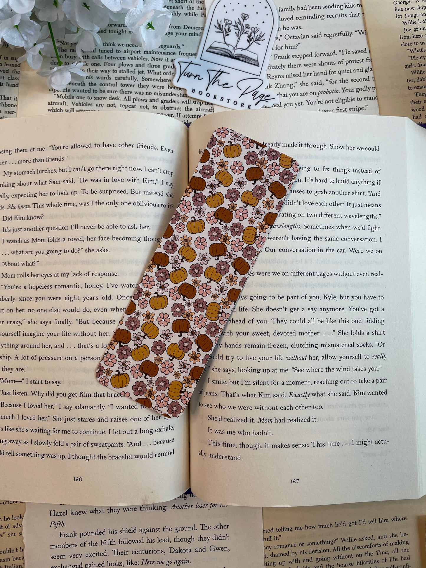 Floral Pumpkin Bookmark