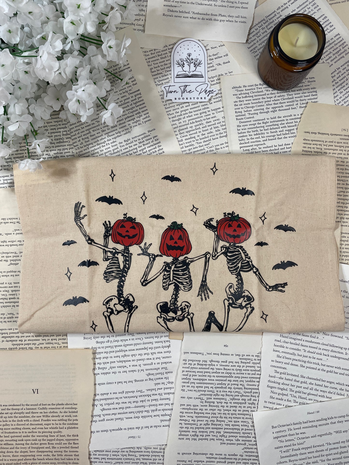 Skeleton Pumpkin Tote Bag