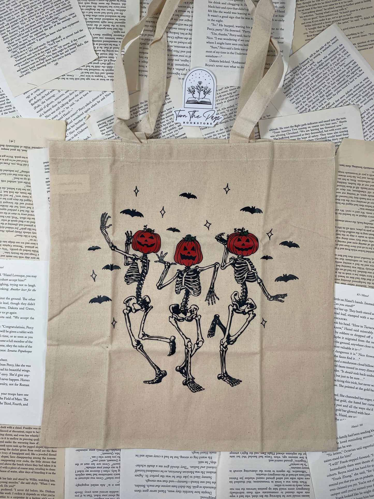 Skeleton Pumpkin Tote Bag