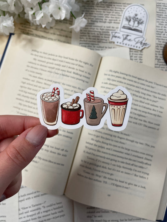 Hot Chocolate Christmas Cups Vinyl Sticker