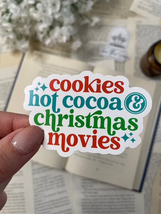 Cookies, Hot Cocoa, & Christmas Movies Vinyl Sticker