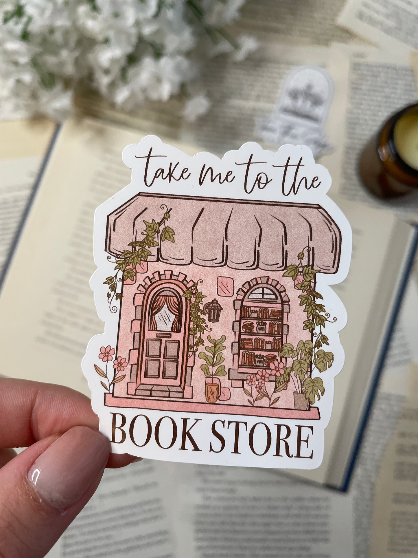 Take Me To The Bookstore Vinyl Sticker