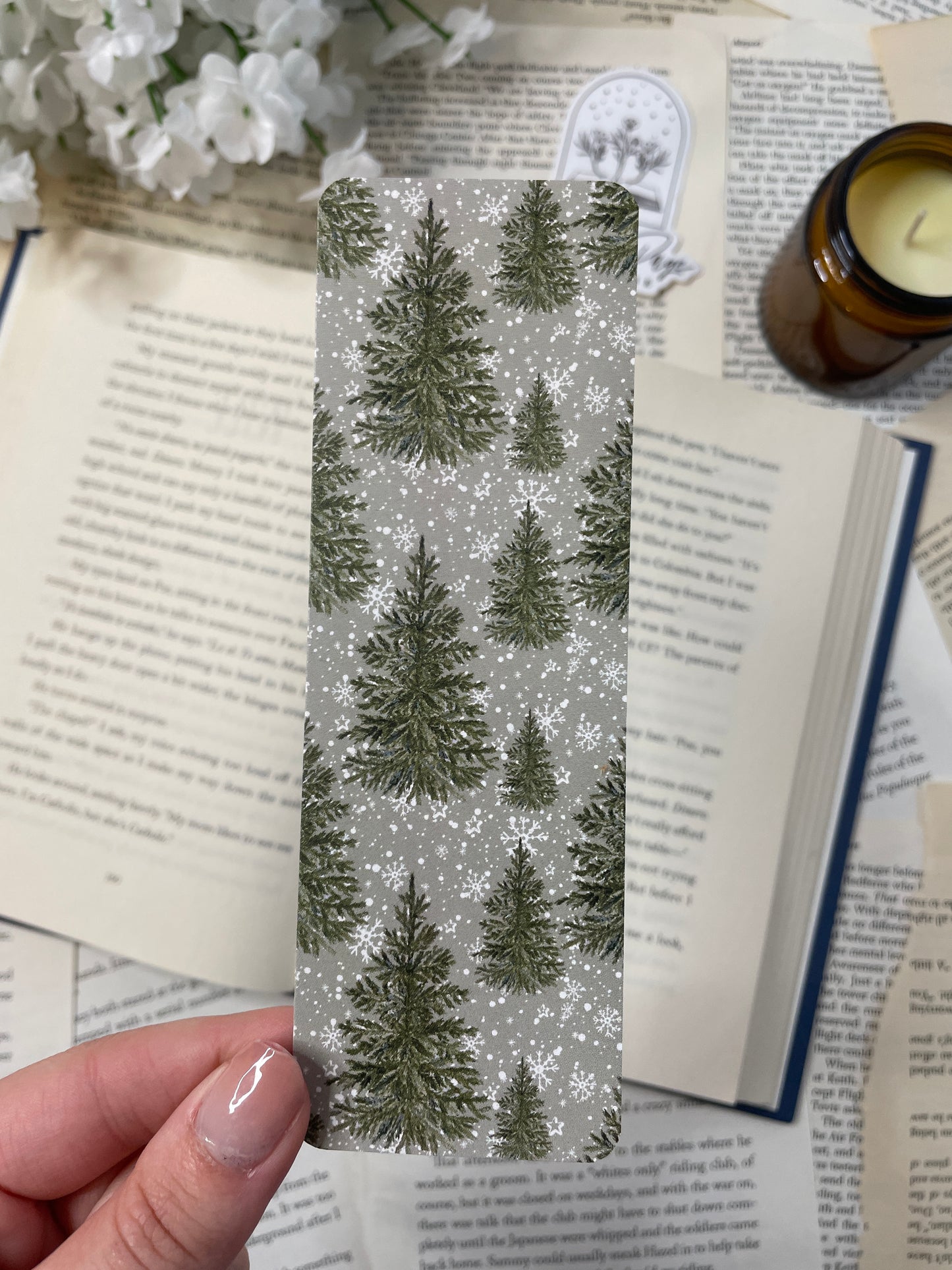 Christmas Tree & Snowflakes Bookmark