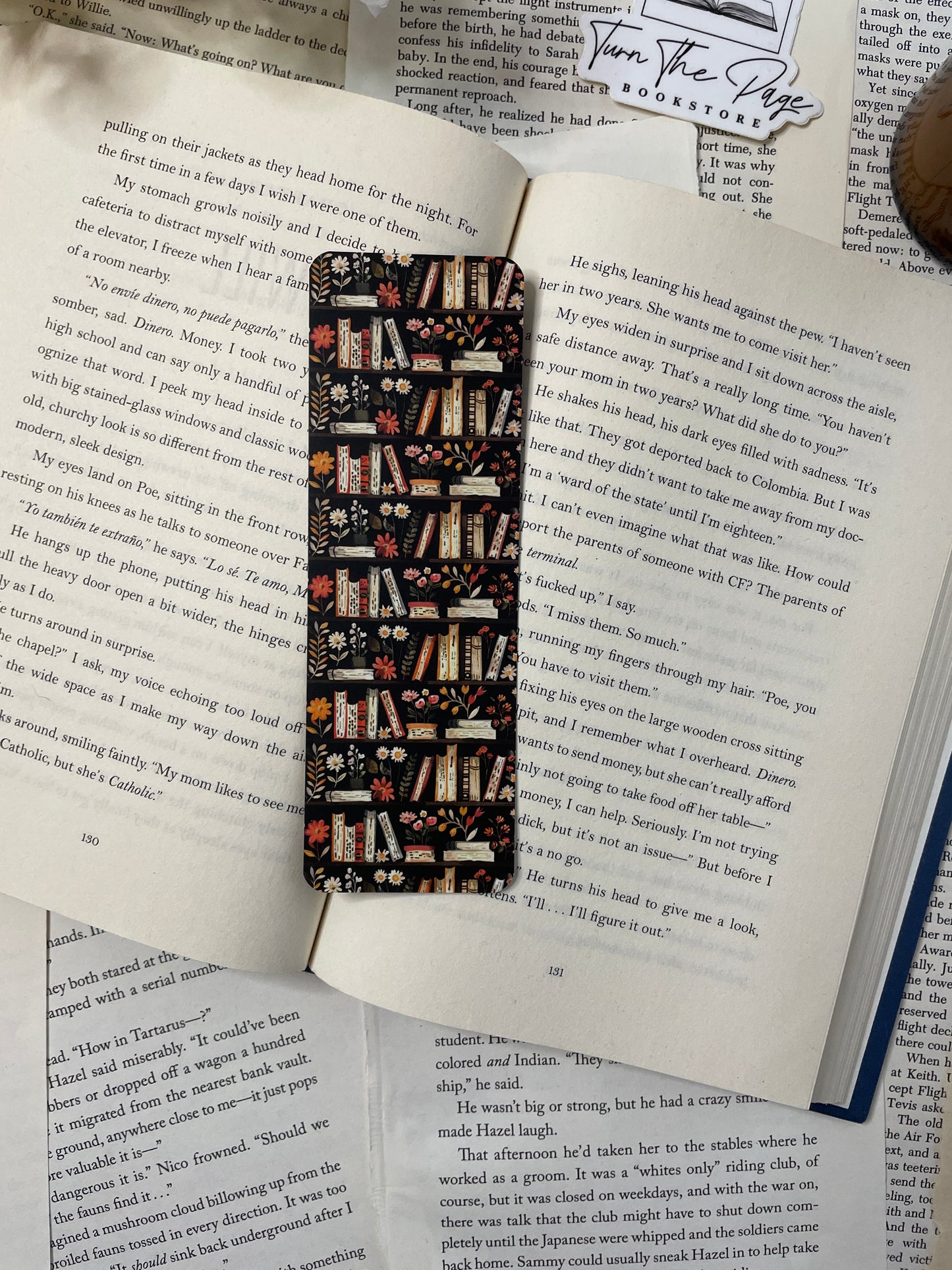 Floral Bookshelf Bookmark