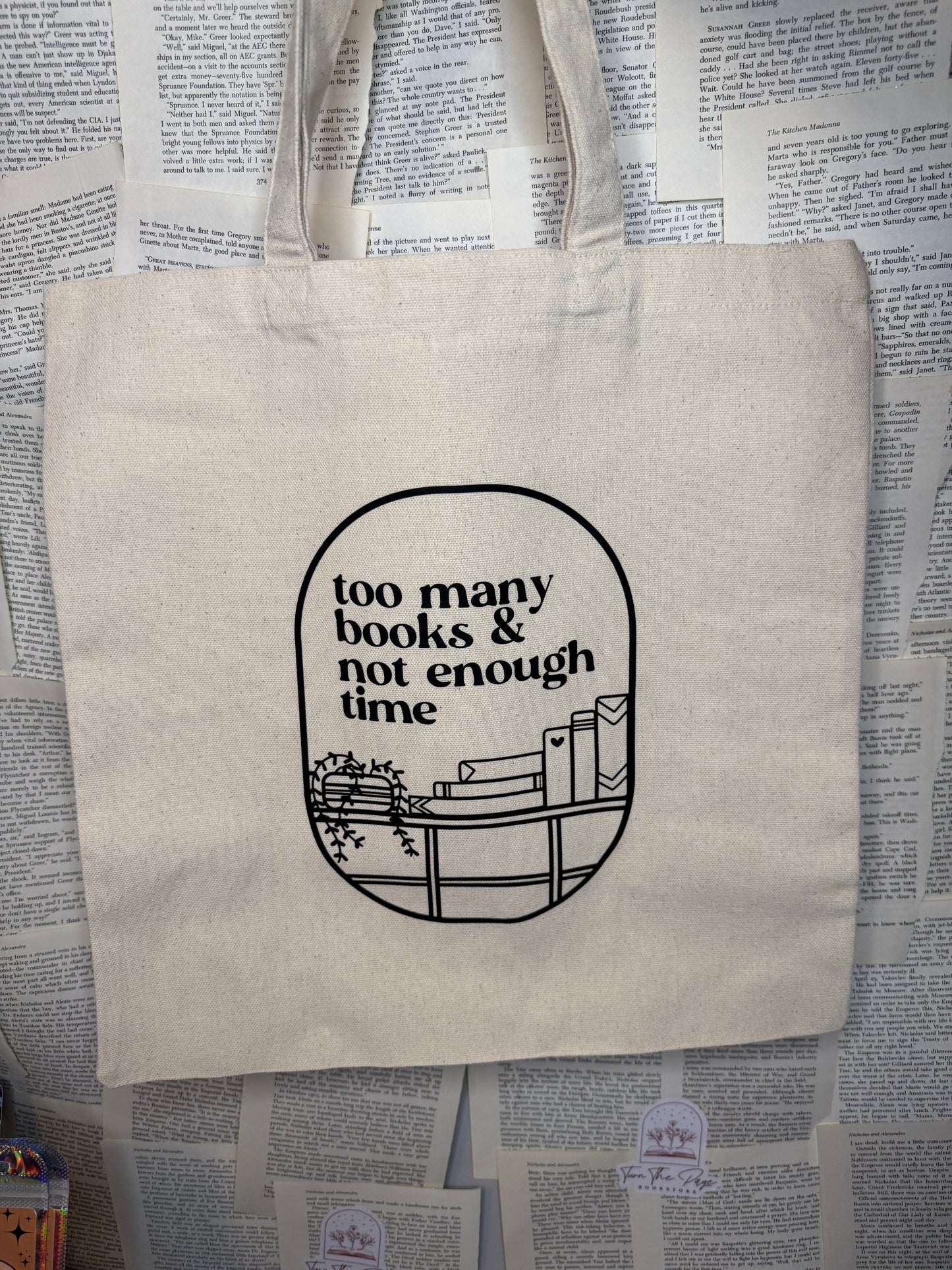 Too Many Books Tote Bag