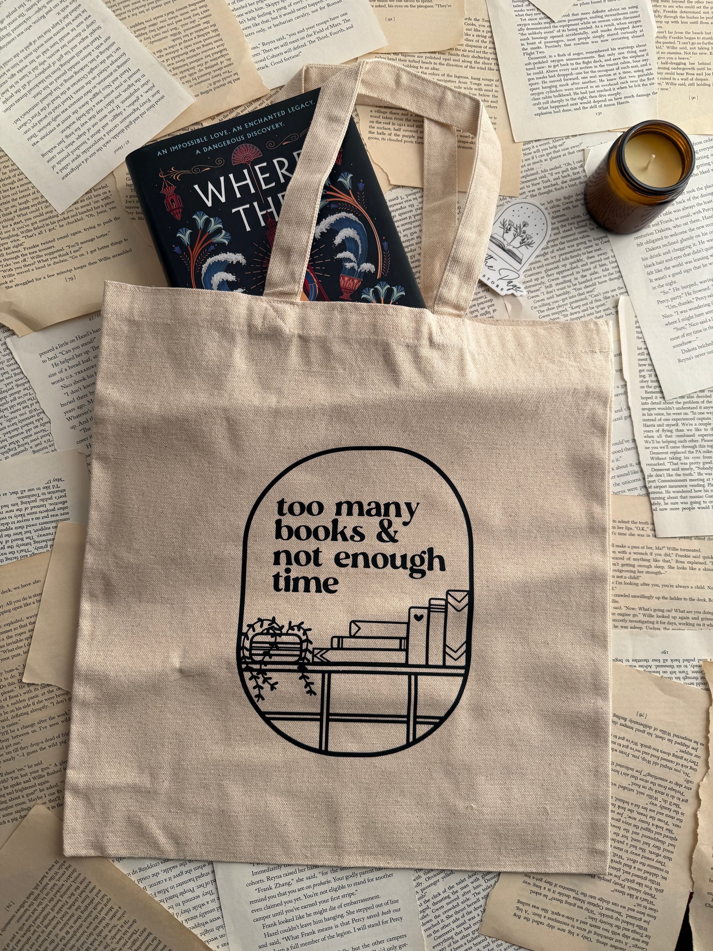 Too Many Books Tote Bag