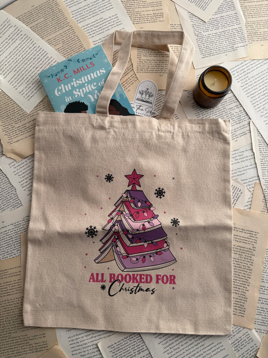 All Booked for Christmas Tote Bag