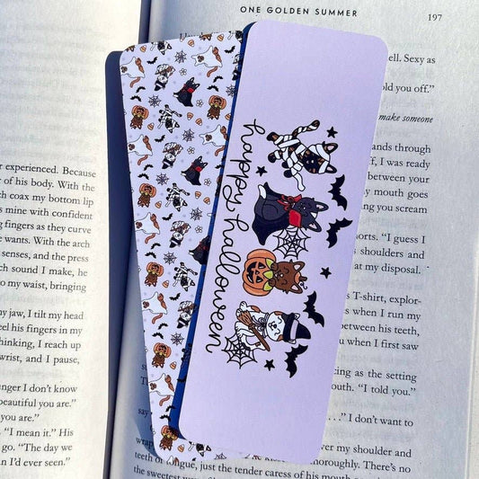 Happy Halloween Cats Dual-Sided Matte Cardstock Bookmark: Unlaminated